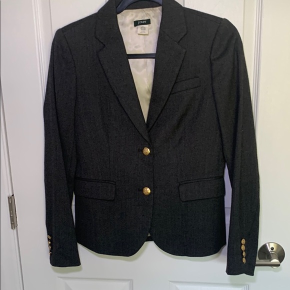 J.Crew classic charcoal, gray wool blazer with gold buttons, fully lined size 2 - Picture 1 of 8